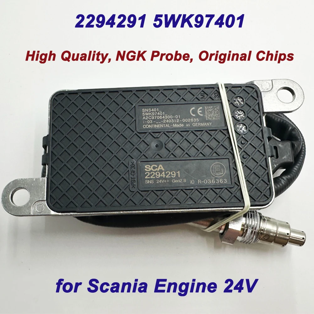 High Quality for NGK Probe 2294291 5WK97401 For Scania Truck Nitrogen Oxygen NOx Sensor 24V 2064769 2247381 2296801 Made In DE