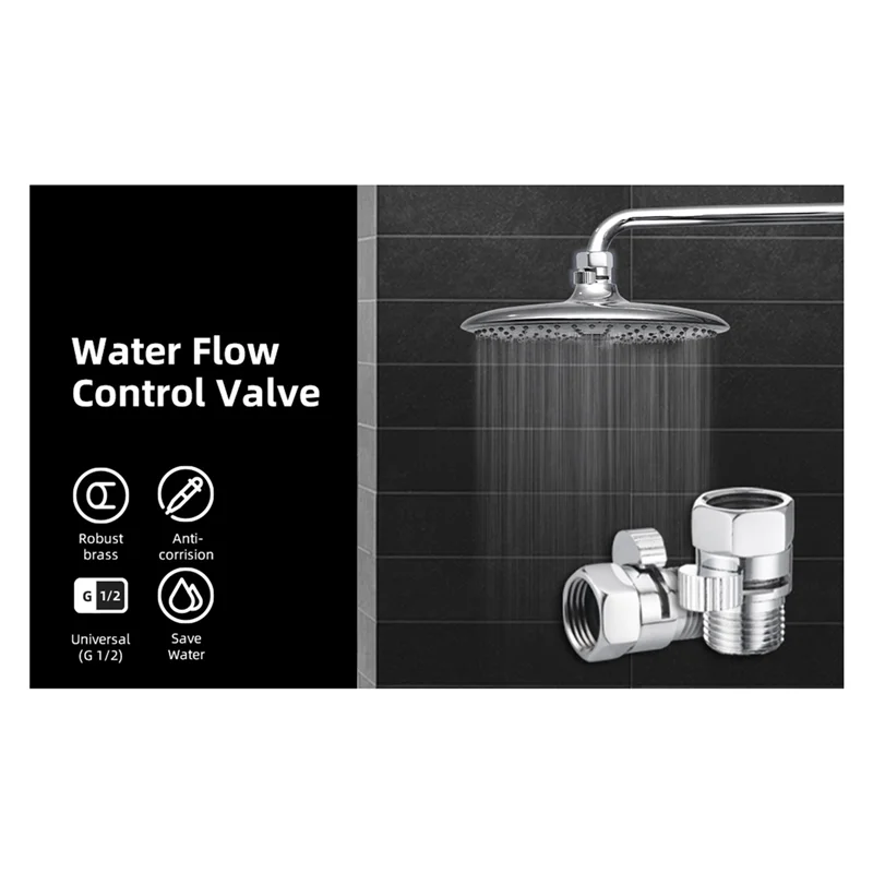 Promotion! 3X Shower Head Shut Off Valve Shower Flow Control Valve G1/2 Flow Pressure Regulator For Handheld Shower Bidet Spraye
