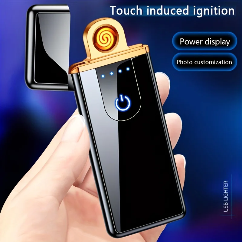 Electric Heating Wire Cigarette Lighter Portable Stylish Windproof Touch Usb Rechargeable Lighter, Gift For Men And Women