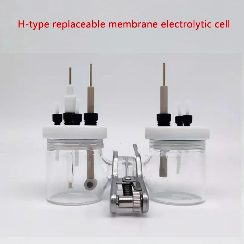 H-type Sealed Two-compartment Electrolytic Cell，10-500ml，Three Electrode Exchangeable，Ion-exchange Membrane Electrochemical Cell