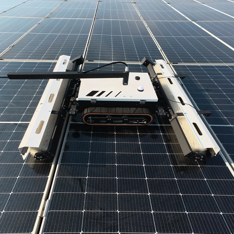 Automatic Solar Cleaner Crawler Track Smart Brush Washer Megawatt Power Plant Optimization Engineering Equipment