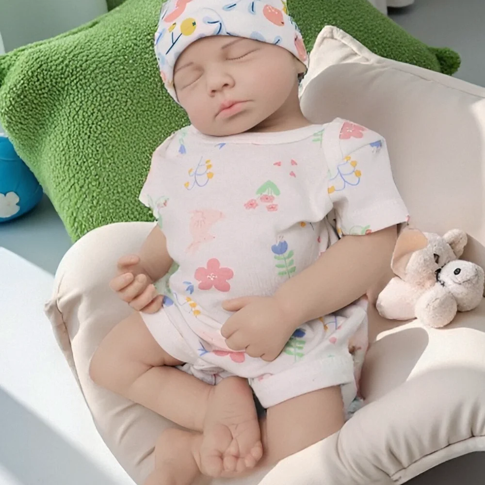 

20" Soft & Adorable Silicone Reborn Baby Doll Hand-Painted Rebirth Girl & Boy Doll Perfect For Art Collection Nursery Teaching