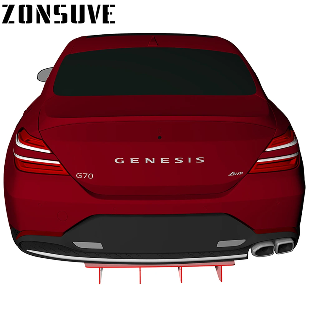

For Genesis G70 Big Fin Diffuser Rear Bumper Lips Spoiler Splitter Body Kit Accessories Universal