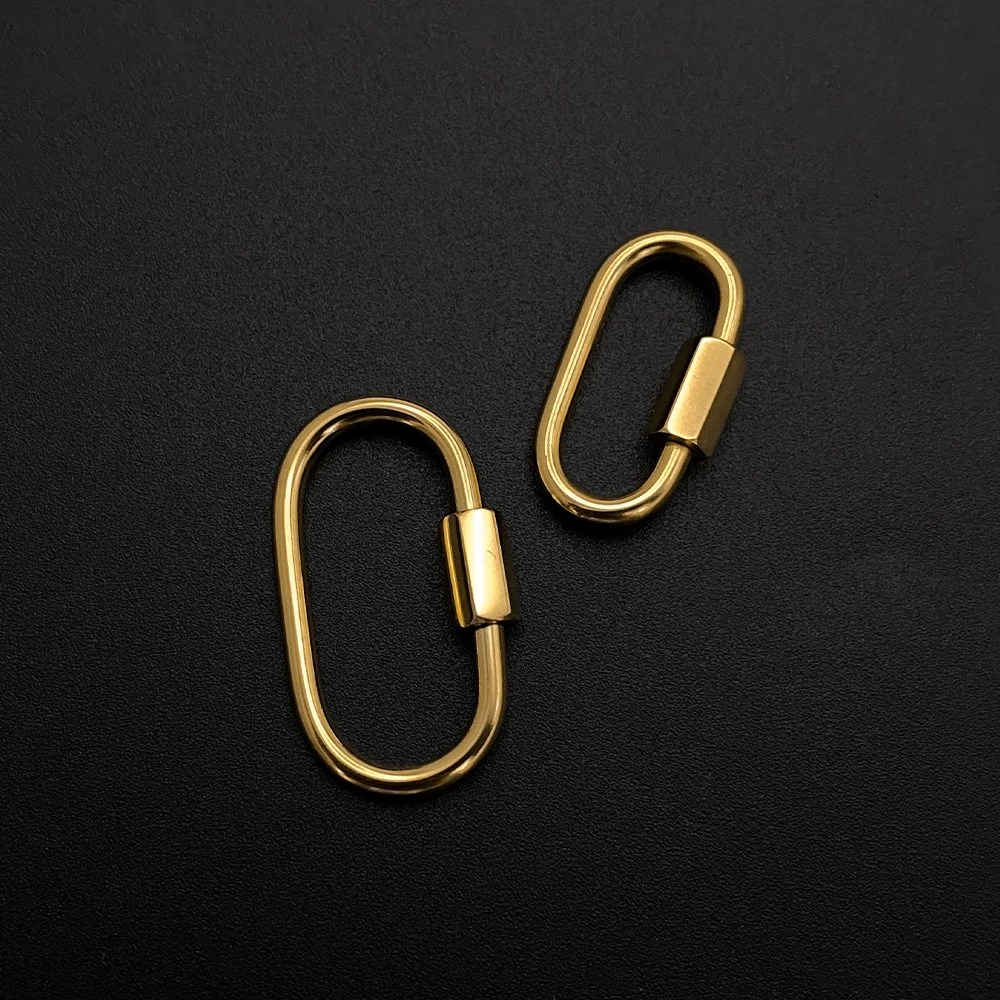 EManco الفولاذ المقاوم للصدأ الذهب U شكل المسمار قفل حلقة تسلق المشبك موصل عقد دي اي واي سوار صنع المجوهرات الملحقات