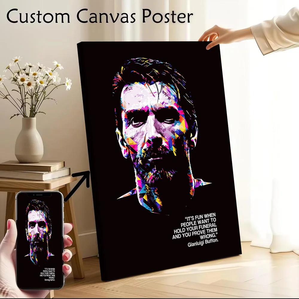 GIANLUIGI BUFFON QUOTE Canvas Poster Customizable Printed Canvas Painting Wall Art for Fans Interior Accessories Wand Deko Arts