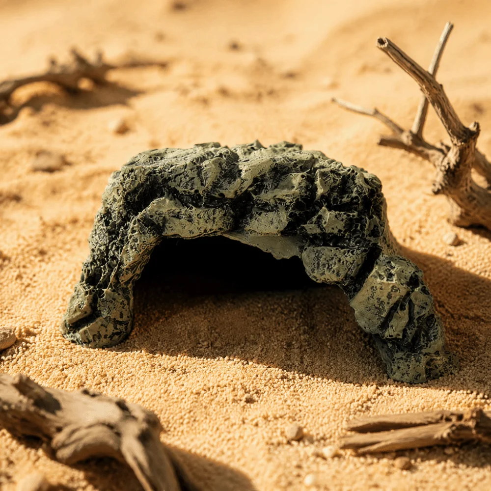 Resin Fish Hiding Cave Gentle Slope Non-Discoloring Reptile Hiding Habitat Crawling Terrace Wide Flat Top Turtle Hide Cave