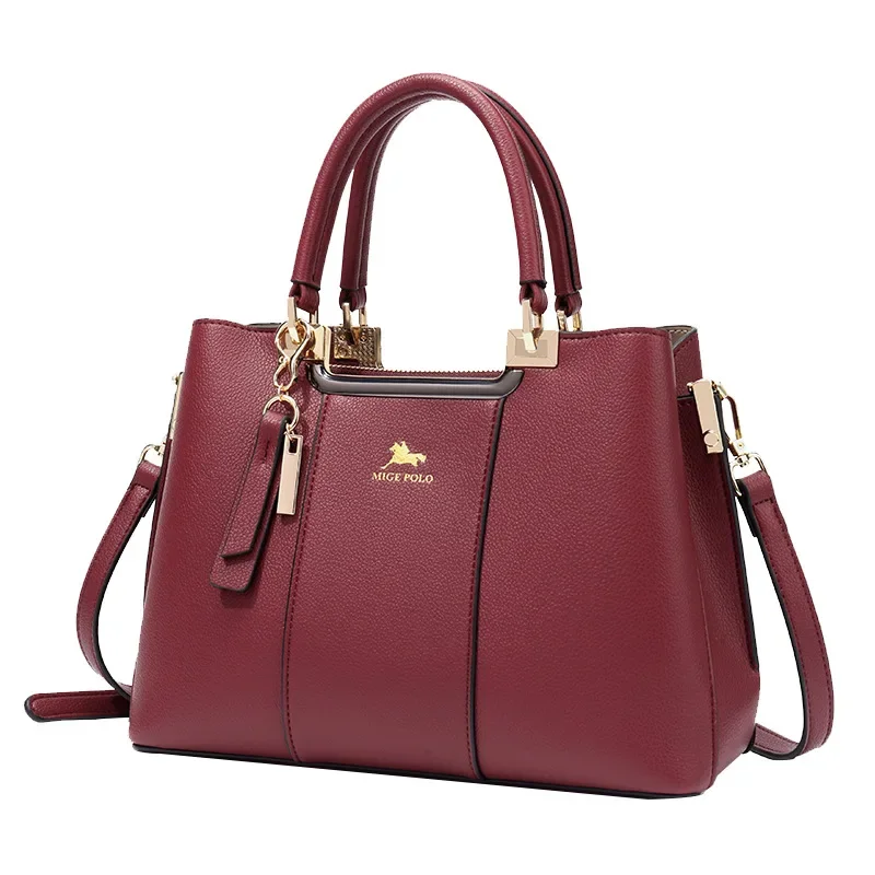 حقيبة كتف نسائية عصرية من باولا ماركة فاخرة من الجلد الطبيعي حقيبة يد ذات سعة كبيرة للنساء الناضجات وصلت حديثًا 2023