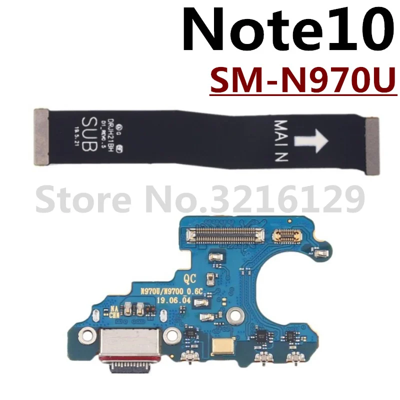 For Samsung Note10 Note 10 + Plus Lite 5G N970 N976 USB Charger Charging Port Dock Connector Main Motherboard Board Flex Cable