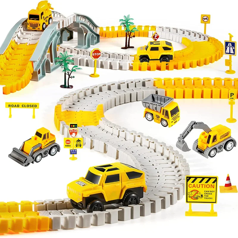 DIY Car Track for Children Racing Toy Cart Toys Race for Boys Girls Truck Flexible Play Set Create Engineering Road Games Gift