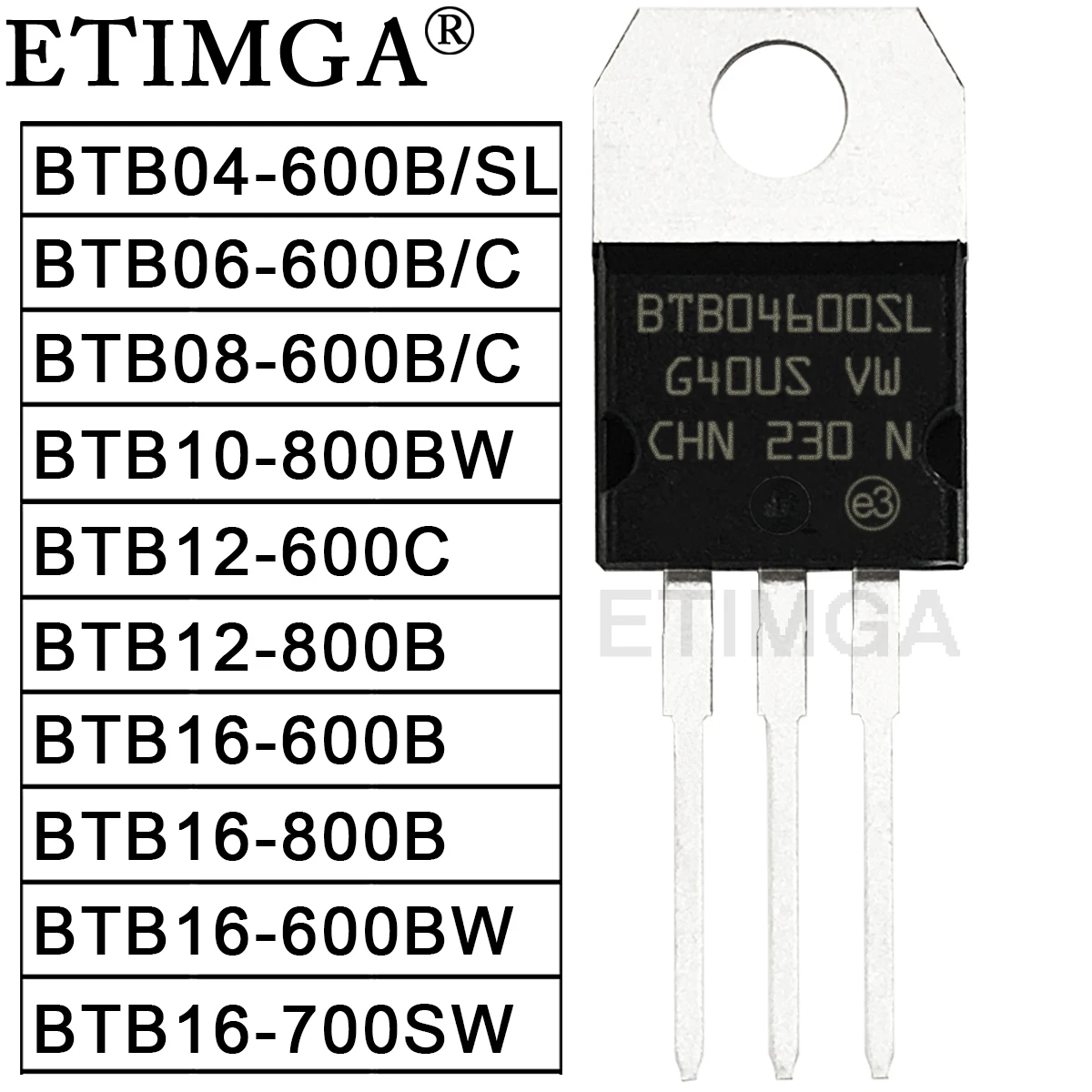 10PCS/LOT BTB04-600B SL BTB06-600B/C BTB08-600B/C BTB10-800BW BTB12-600B/C BTB12-800B BTB16-600B 800B BTB16-600BW BTB16-700SW