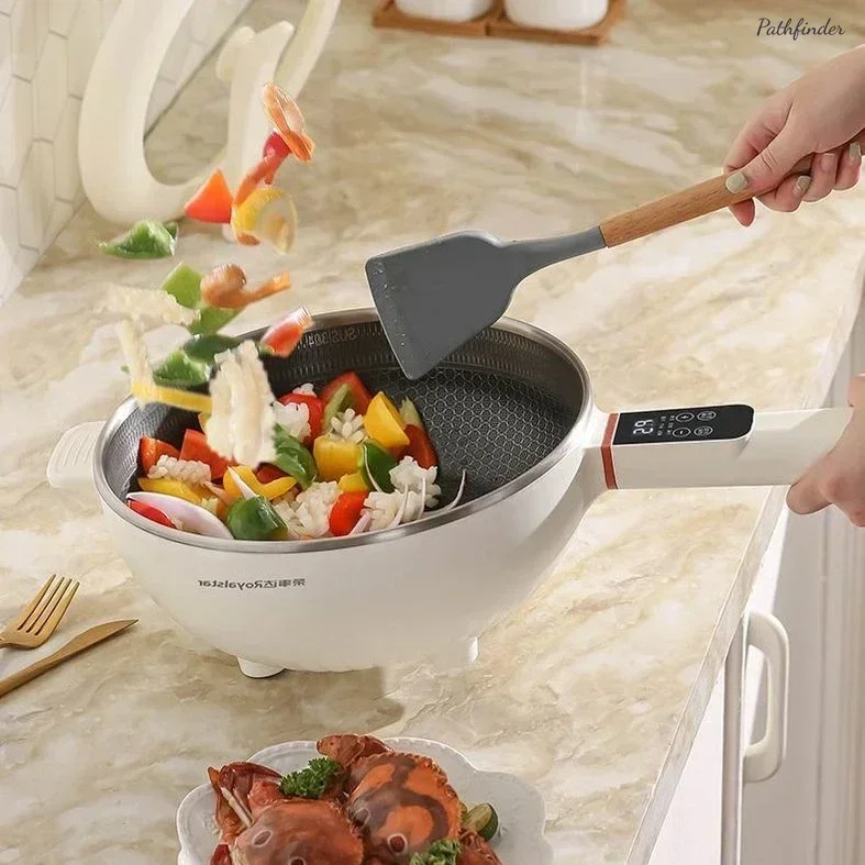 

Electric frying pan. Integrated cooking. 304 stainless steel. Honeycomb non-stick pan. Household Multi-function Electric hot pot