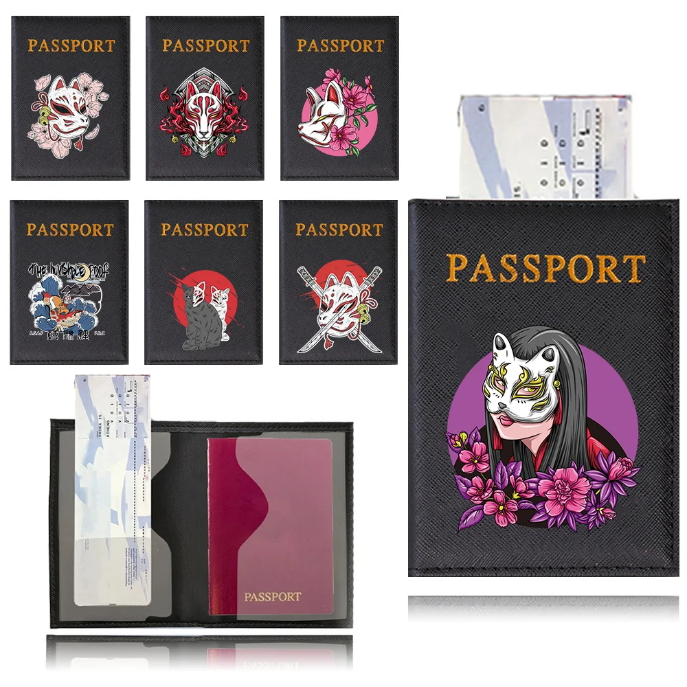 Passport Holder Travel Wallet Leather Passport Cover Cards Travel Wallet Document Organizer Case Mask Pattern