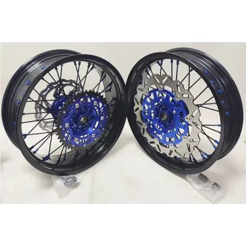 High Performance 17 Inch Aluminum Alloy Supermoto Wheels for Yamaha WR 450F 2003-2015 New Condition Motorcycle Part