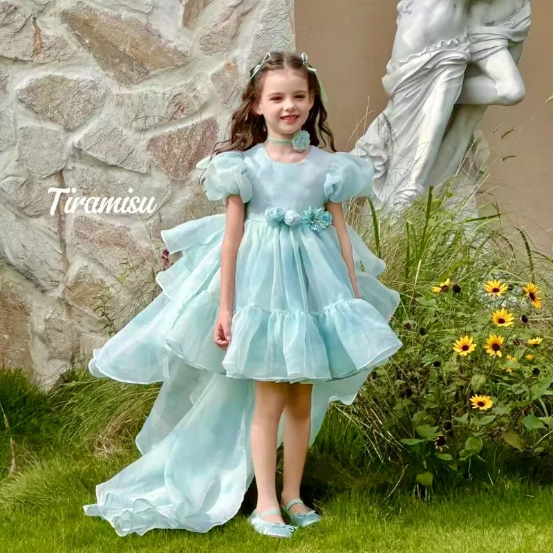 Children's Handmade Summer Princess Party Wedding Dress High-End Birthday Piano Performance Dress Photography Clothing