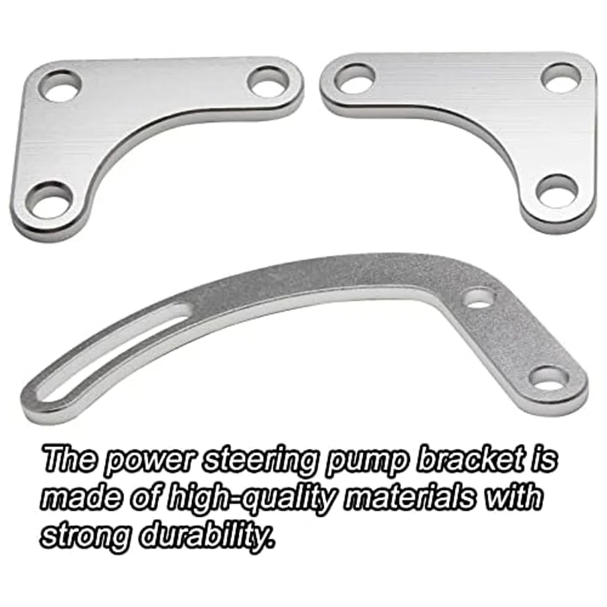 For SBC Power Steering Pump Bracket Compatible for Chevrolet 350 Small Block LWP Long Water Pump 551522 Adjustable