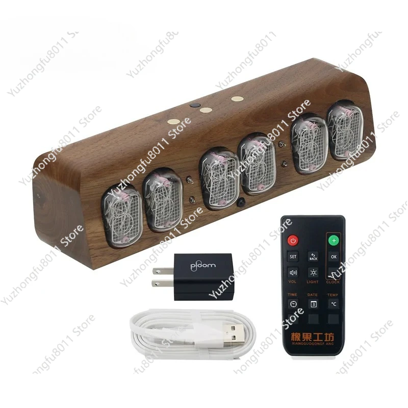 IN12 Glow Tube Clock Bluetooth Nixie Tube Clock Electronic Alarm Clock With Solid Wood Shell Rosewood/Walnut/