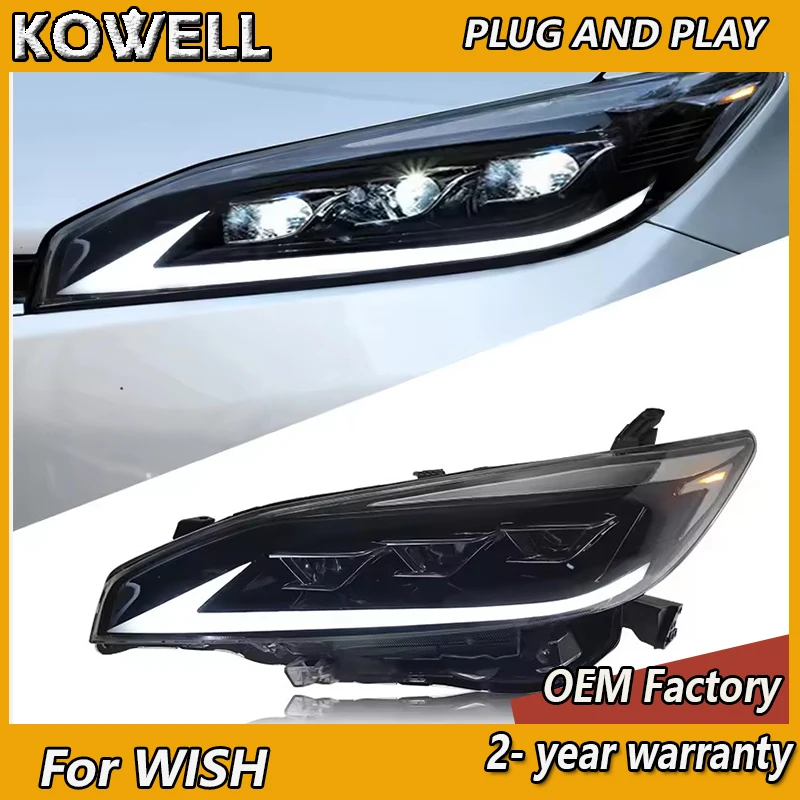 Car Styling for Toyota Wish Head Light 2009-2015 Wish Headlight DRL Turn Signal Low High Beam Projector Lens