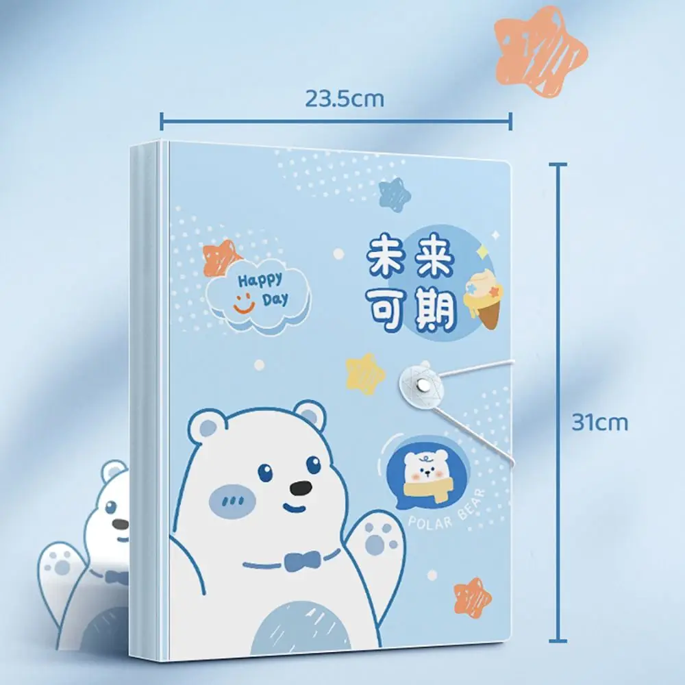 Animal Pattern Storage Booklet 30/40/60 Pages Large Capacity Archives Bag Test Paper Storage Organizer School Office