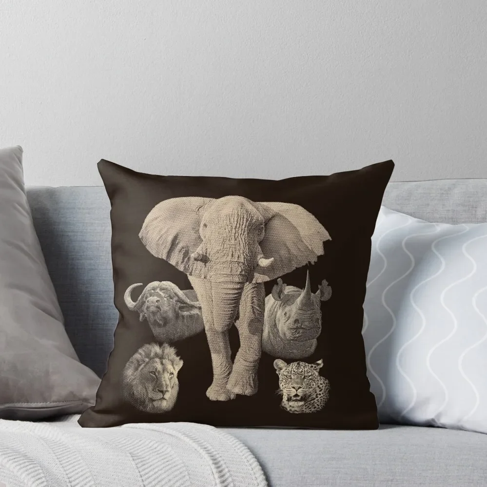 

Big Five Africa Safari Throw Pillow