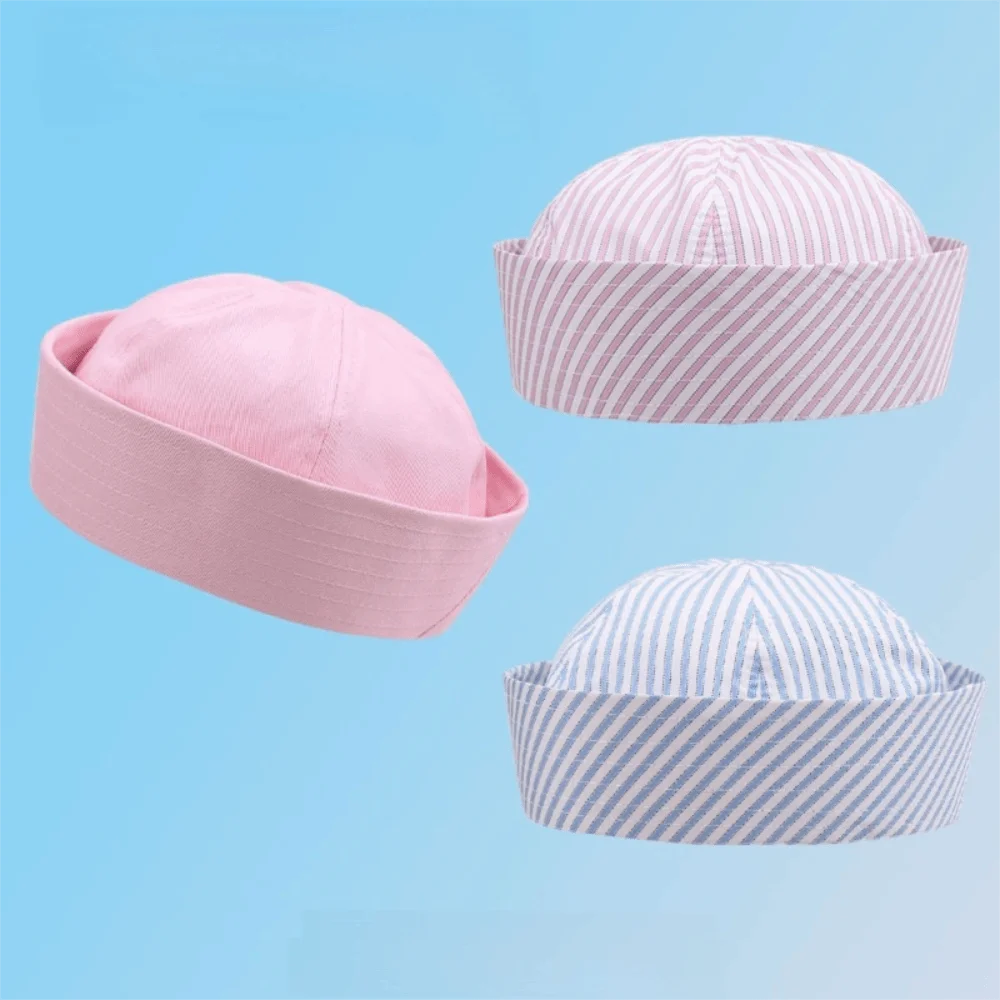 New Stripe Cosplay Sailor Hat Comfortable Lightweight Stage Performance Hat Thin Breathable Beret Unisex