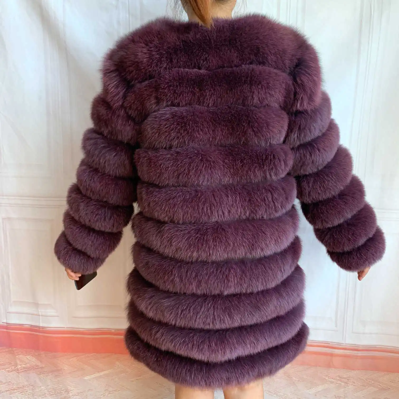 NEW 4in1 Real Fox Fur Long Coat Winter Coat for Women Jackets Vest Winter Outerwear Women Fox Fur Coat High Quality Fur Clothes