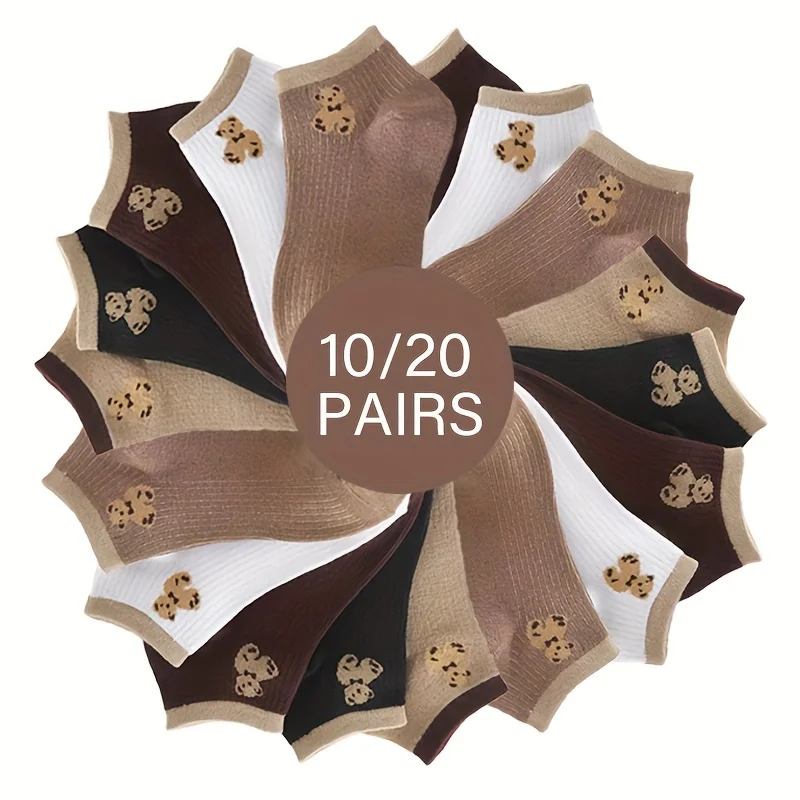 20-Pair Mixed Color Short Socks - JM Collection Featuring Seasonal Comfort and Versatile Styling