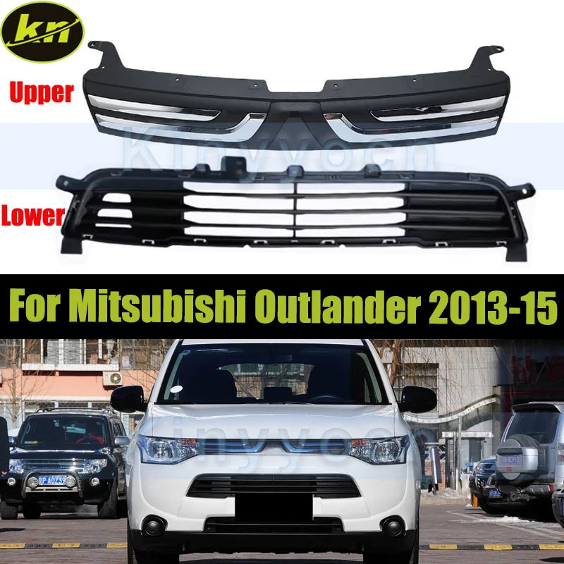 

Car Front Bumper Grill Mask Radiator Grille For Mitsubishi Outlander 2013 2014 2015 Car Front Bumper Mesh Grille Lower Grille