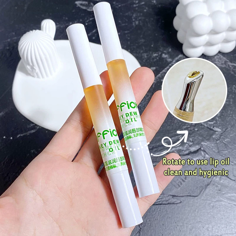 Honey Moisturizing Lip Essence Oil Lip Massage Head Natural Repair Formula Reduce lip wrinkles Colorless Lip Oil Lip Care Balm