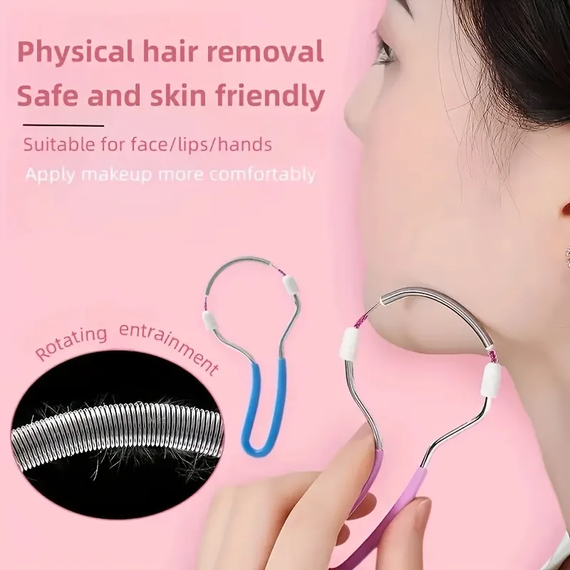 Women'S Hair Remover Remove Unwanted Hair On The Upper Lip Chin Face Or Neck Painless Portable Handheld Spring Removal Tool