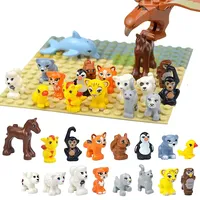 2024 NEW City Animal Building Block Figures Fox Swan Eagle Owl Penguin Baby Dinosaur Flamingo Sheep Zoo Accessories Toys Gift