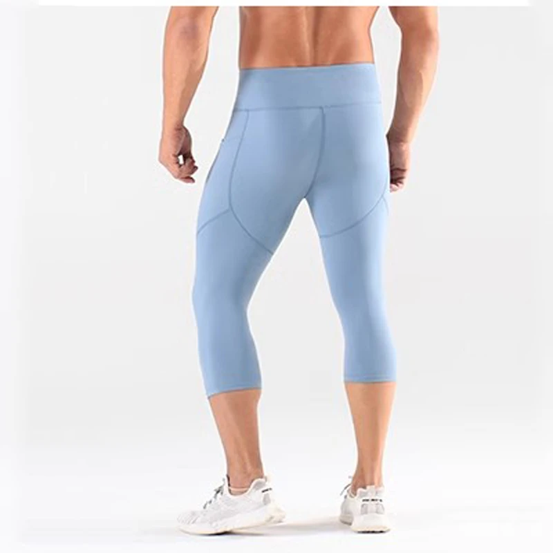 Men Kid Boy Girl GYM Capri Running Tight Pants Basketball Football Soccer Exercise Sport 3/4 Cropped Kneelet Leggings Shorts 562