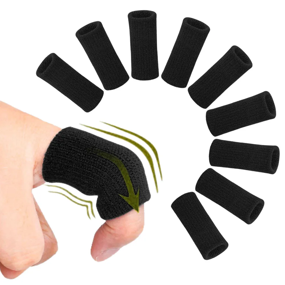 10Pcs Support Finger Stretchable Soft Sports Finger Sleeves Arthritis Guard Outdoor Basketball Volleyball Finger Protection