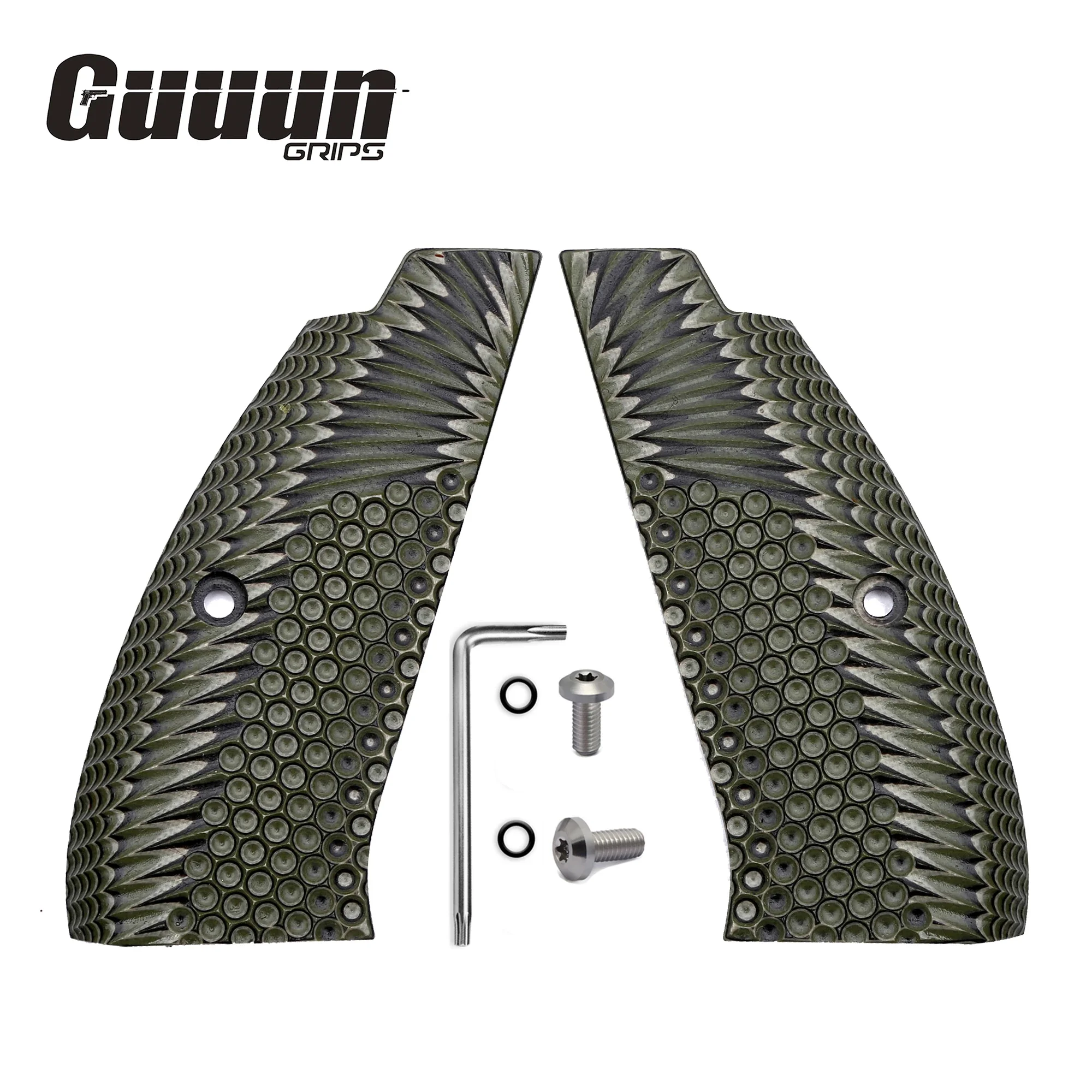 Guuun CZ 75 Grips Full Size SP-01 Shadow Tactical CZ SP01 Grips Eagle Wing Texture G10 Grips