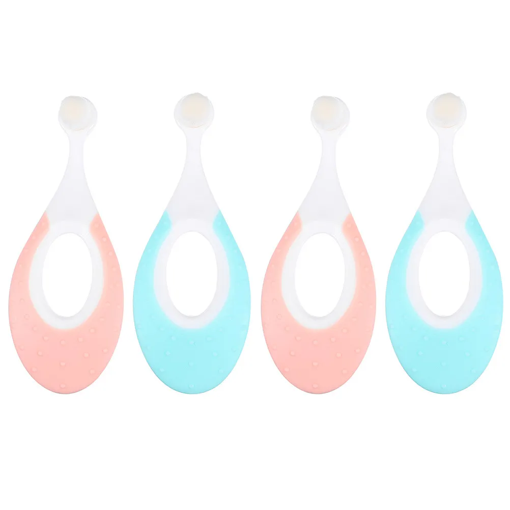 

4Pcs Baby Training Toothbrush Set Compact Head Slim Design Ultra-Fine Bristles Ergonomic Handle for Infant Oral Care Toddler
