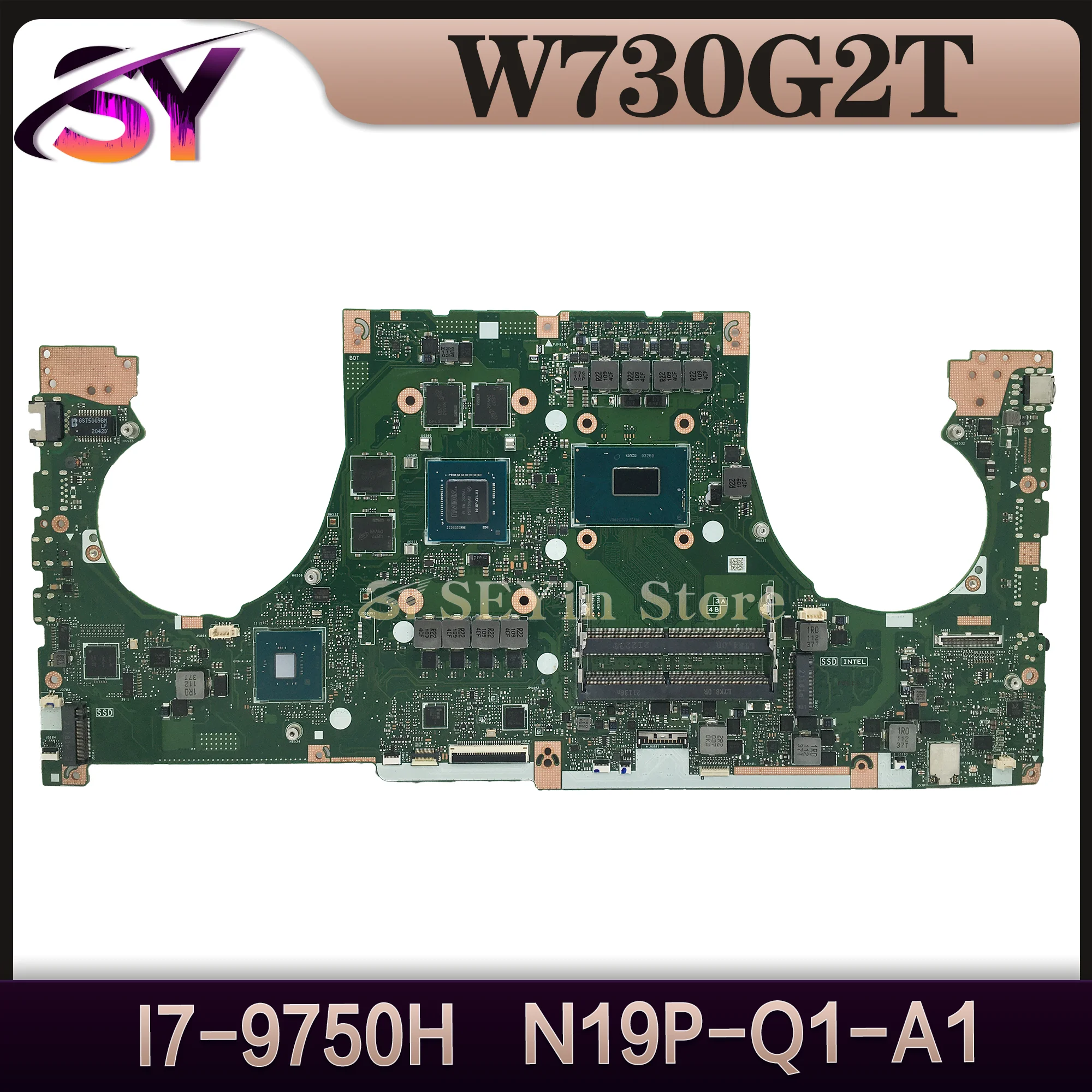 Mainboard For ASUS ProArt Studiobook Pro X W730G2T W730G1T Laptop Motherboard I7-9750H CPU T1000 GPU