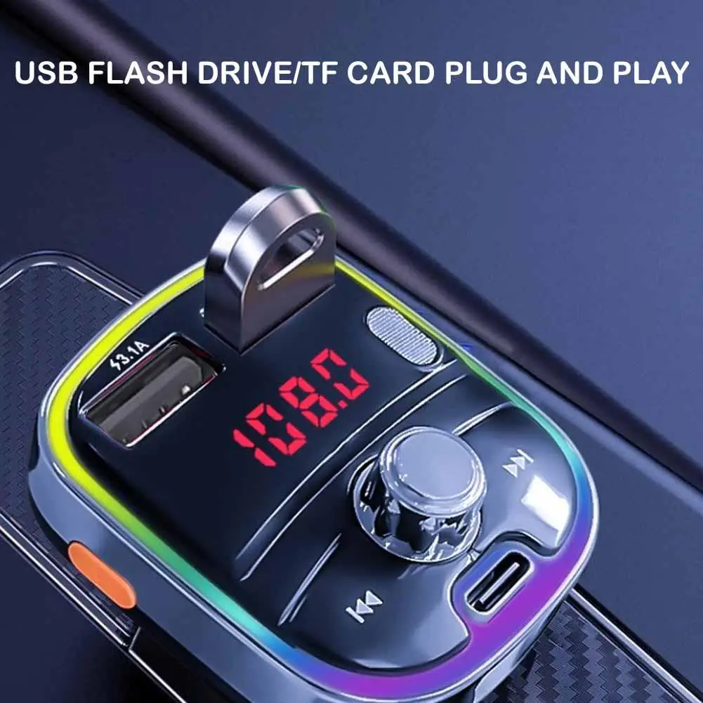 

Car FM Transmitter Bluetooth MP3 Player Car Charger USB Interior Charging Fast Calling Electronic Hands-free Car Accessory E5M8