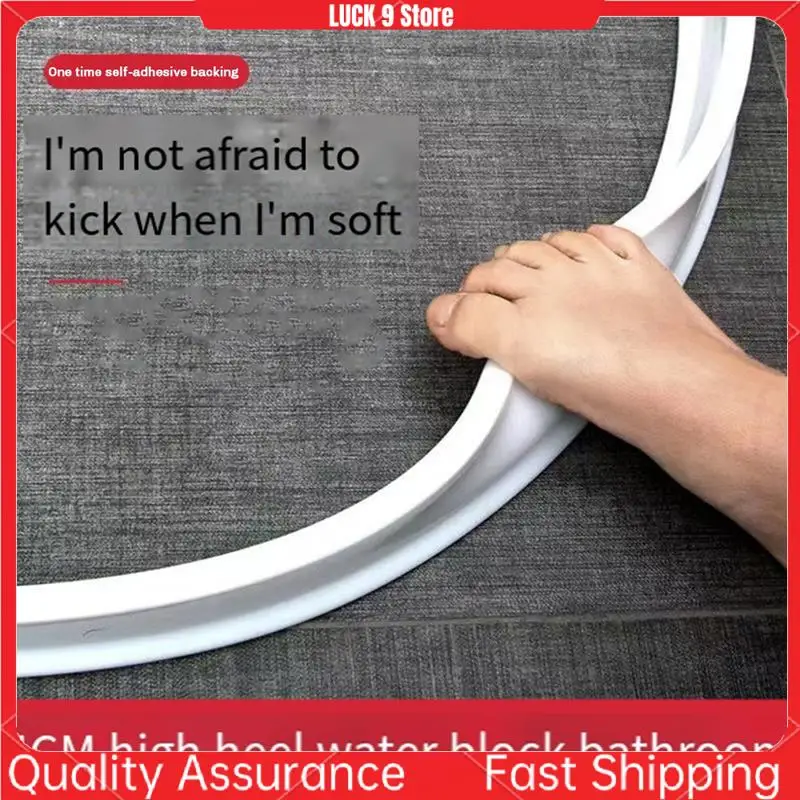 Bathroom TPE Bendable Water Retaining Strip Shower Water Barrier Highl For Separation Shower Accessories White 2M-AB52