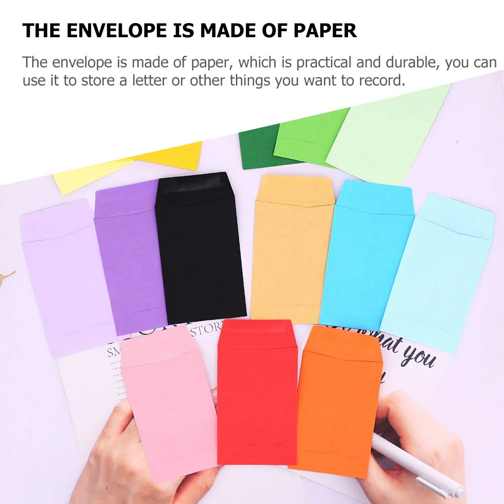 50Pcs Credit Card Envelope Small Blank Envelopes Colored Empty Envelopes Cards Packing Envelopes Cash Storage Envelopes