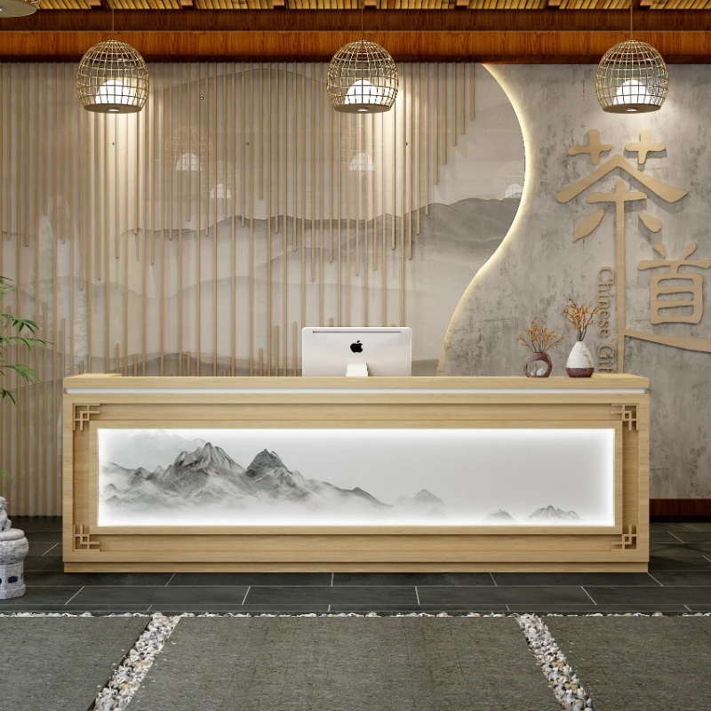 Ear-picking Parlor Checkout Counters New Chinese-style Solid Wood Shop Checkout Counters Retro Homestay Furniture Kassa JT40C