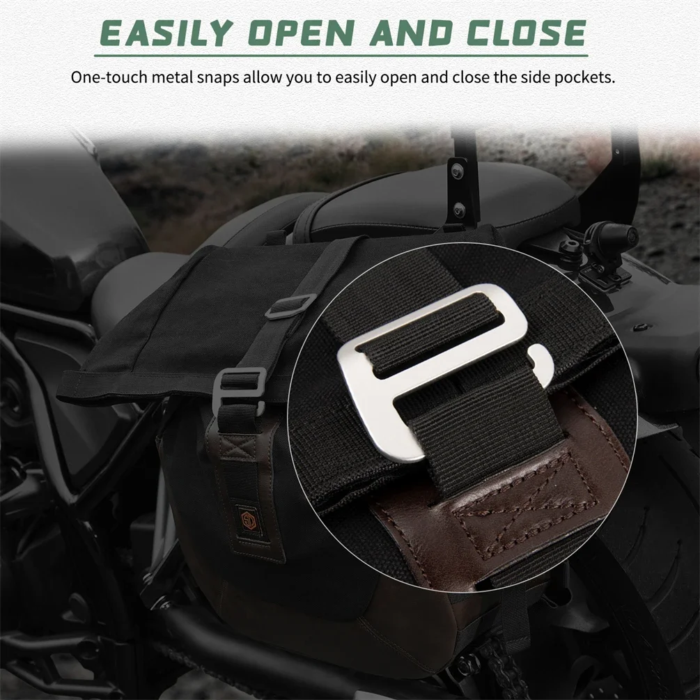 Quick Release Saddlebag Bag Motorcycle Side Tool Retro Bags for Honda Rebel CMX500 CMX300 CMX1100 2017-2025 - Image 2