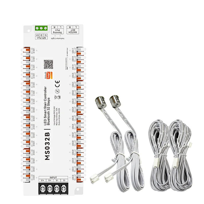 Tuya Smart APP Bluetooth WiFi Zigbee Home Stairway Lighting Strip LED Motion Sensor Automatic Controller Kit 12V 24V 32 Channels