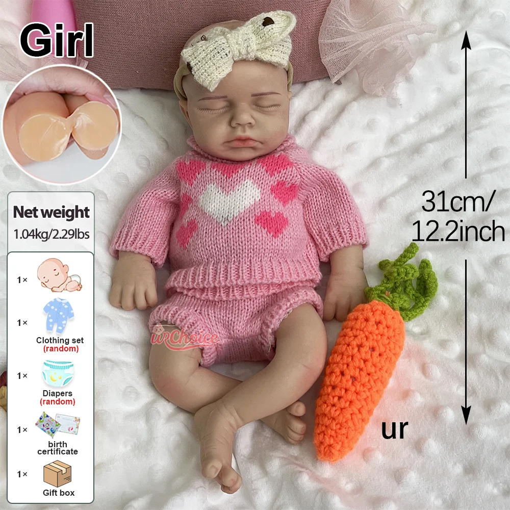 LouLou 20 inch & 12 inch Vreedzame Slapende Baby Zachte Platina Siliconen Reborn Pop voor Eenzaamheid Ondersteuning Collectie Speelgoed