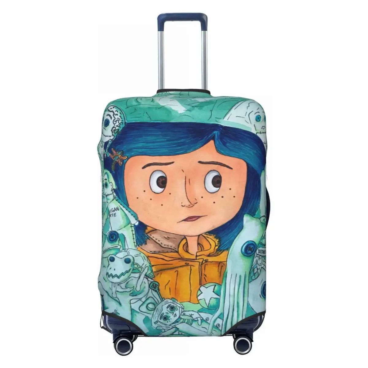 

Custom Horror Halloween Movie Coraline Luggage Cover Cute Suitcase Protector Covers Suit For 18-32 inch