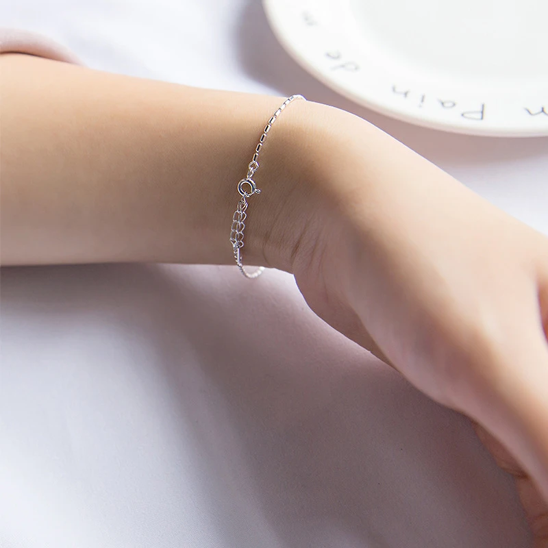 Modian New Collection 925 Sterling Silver Minimalism Classic Lady Women Bracelets Chain Link Bracelet Sterling Silver Jewelry