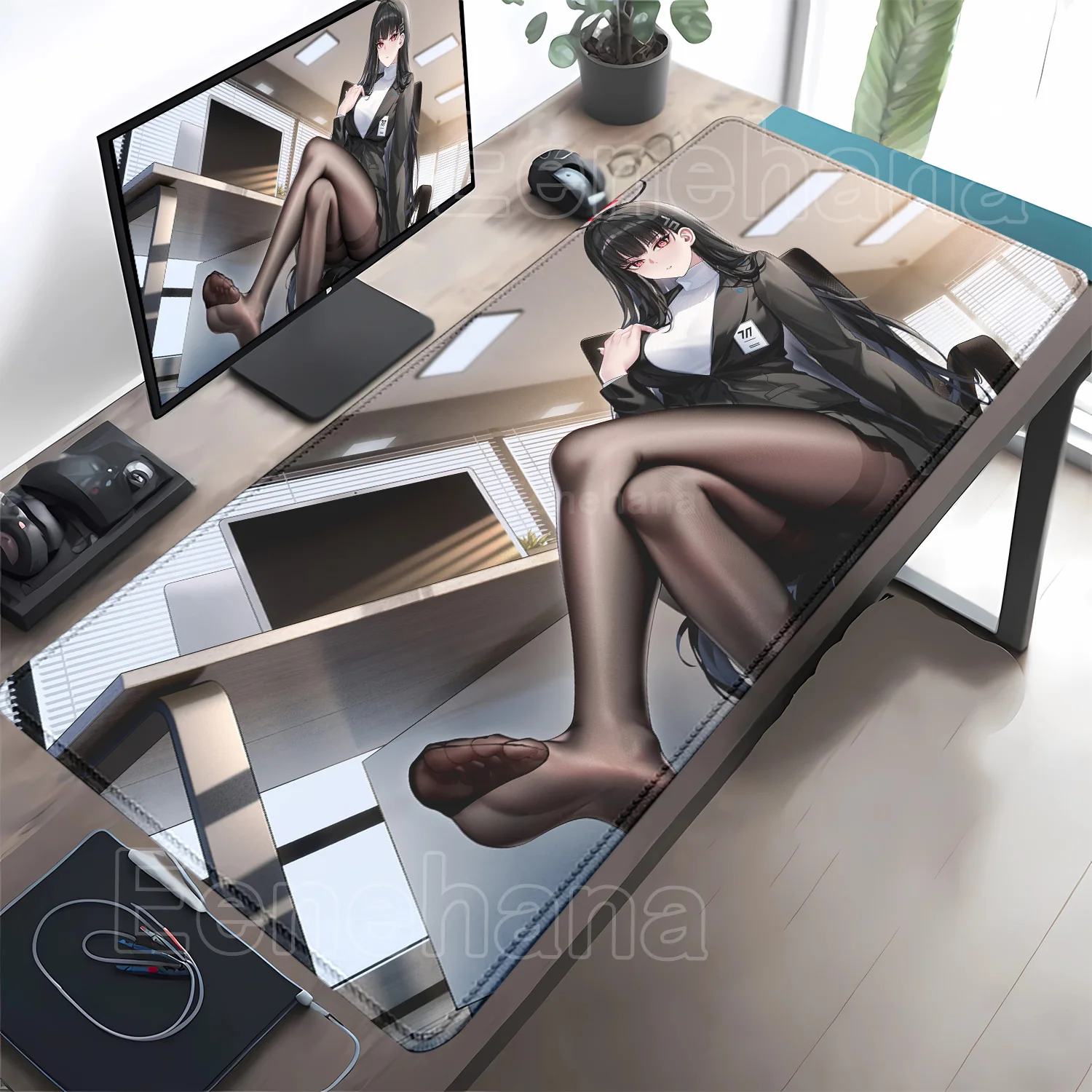 Anime Girl Tsukatsuki Rio Blue Archive Kawaii Mouse Pad Gaming HD Printing Mousepad Office Accessorie Keyboard Non-slip Desk Mat