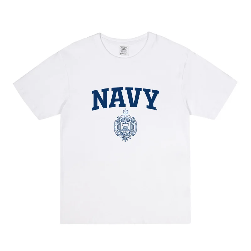 الولايات المتحدة. تي شيرت برسومات Naval Academy Navy، تي شيرت بأكمام قصيرة للرجال والنساء، ملابس الشارع للرجال.