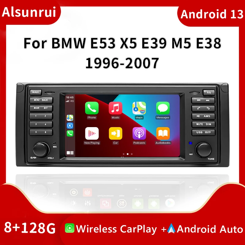 

Wireless Carplay AutoRadio 2 Din Android 13 Car Multimedia Player For BMW X5 11 E53 E39 M5 1996-2003 Stereo GPS Navigation 4G