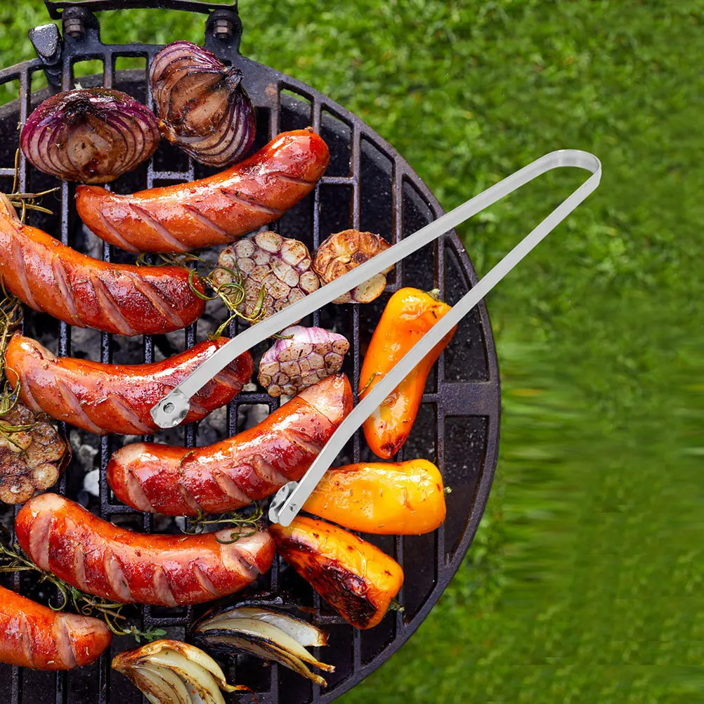 

2Pcs Stainless Steel Bbq Tongs Rotating Design for Even Grilling Bacon Steak Sausages Vegetables Easy Clean Musthave
