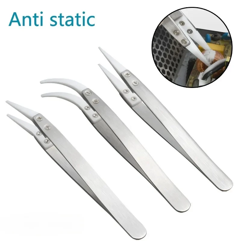 

Anti Static Tweezers Ceramic Head Insulation Clip Acid Resistant Experimental Tweezers For Watch Hands Installation Repair Tool