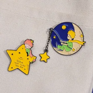 Netter Cartoon Little Prince und Märchen Brustnadel, wunderschönes Mondemblem, Rosendekoration, Universumendekoration, 1-4pcs 10 Hauptschwerpunkt Lindo Sales - №3